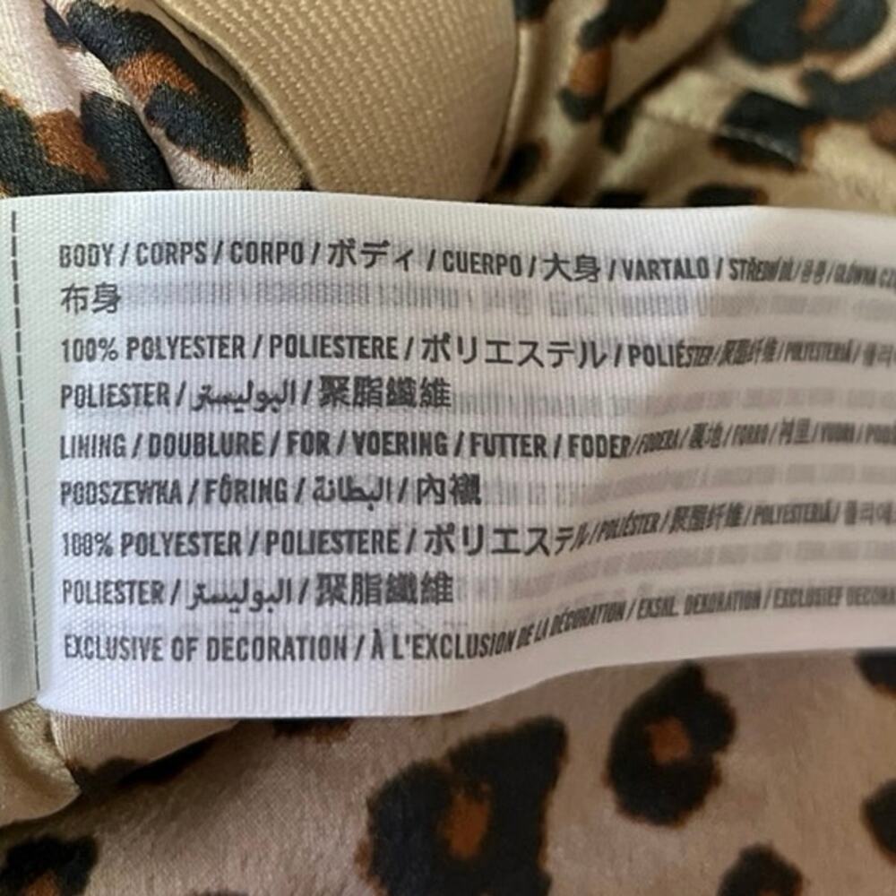 Abercrombie & Fitch Beige Black Silk Satin Leopard Slit Slip Midi Skirt Size XS - Picture 6 of 6